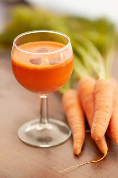 Grönsaksjuice Morotsjuice Och Hälsosam Mat Med Färg Konst Och Kreativitet — Stockfoto