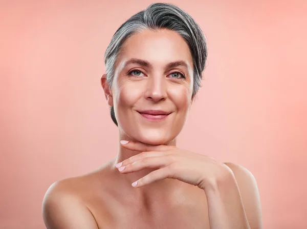 Sure You Want Know Secrets Beautiful Skin Studio Portrait Beautiful — Stock Photo, Image