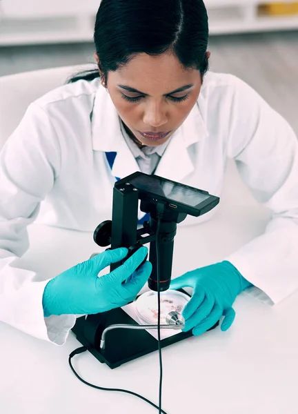 Les Microscopes Numériques Rendent Analyse Des Échantillons Beaucoup Simple Plan — Photo