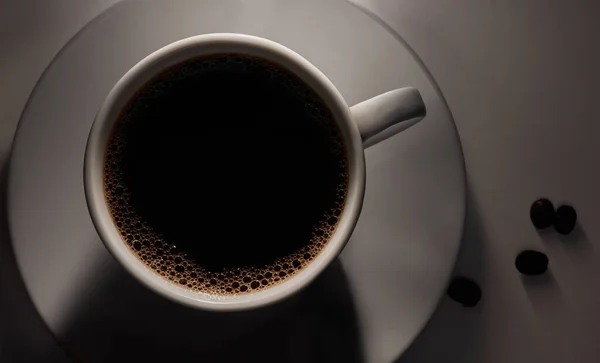 Kávě Něco Tak Uklidňujícího Detailní Záběr Šálek Černé Kávy — Stock fotografie