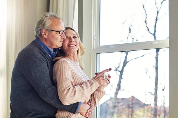 You Home Affectionate Senior Married Couple Spending Time Together Home — Stock Photo, Image
