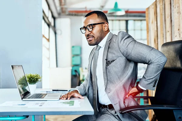 Think Ive Been Sitting Too Long Handsome Young Businessman Sitting — Stock Photo, Image