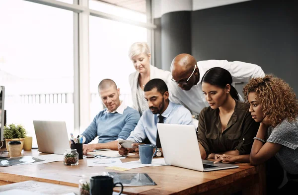 Getting Ahead Team Group Businesspeople Working Office — Stock Photo, Image