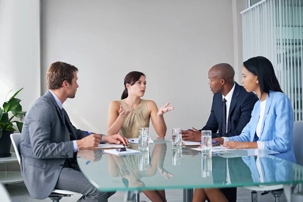 Collaboration Business Meeting Team Office Planning Discussion Corporate Project Communication — Stock Photo, Image