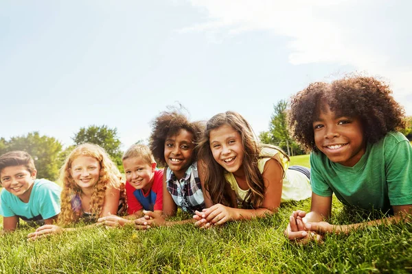 Big Smiles Bright Moments All Portrait Group Diverse Happy Kids — Stock Photo, Image