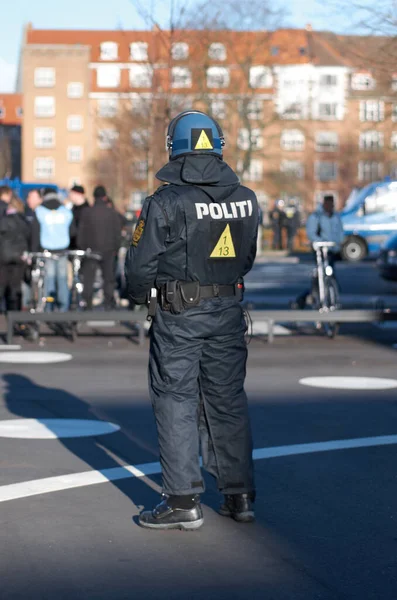 Seguridad Disturbios Mitin Con Oficiales Policía Ciudad Para Aplicación Ley — Foto de Stock