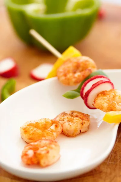 Nourriture Nutrition Crevettes Dans Restaurant Pour Hospitalité Dans Établissement Gastronomique — Photo
