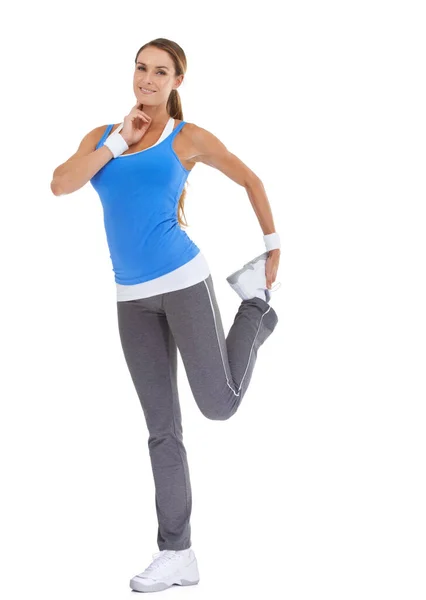 Controleer Haar Hartslag Een Training Gezonde Jonge Vrouw Sportkleding Stretching — Stockfoto