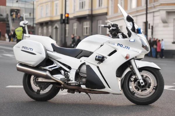 Police Motorcycle Transportation Vehicle City Safety Law Enforcement Urban Road — Stock Photo, Image