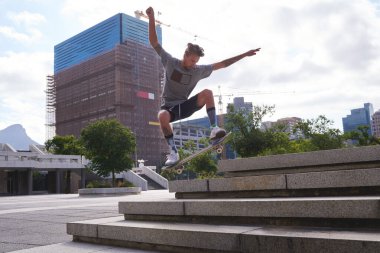 Skating is more than a hobby. skateboarders in the city