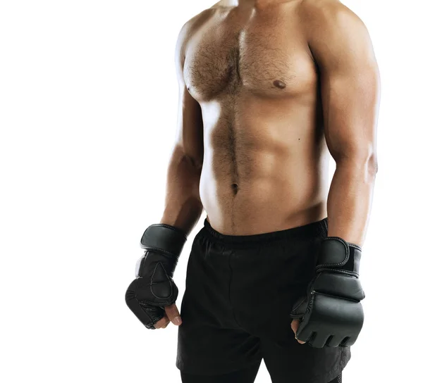 Começar Dia Com Pouco Kickboxing Cortado Estúdio Tiro Jovem Apto — Fotografia de Stock