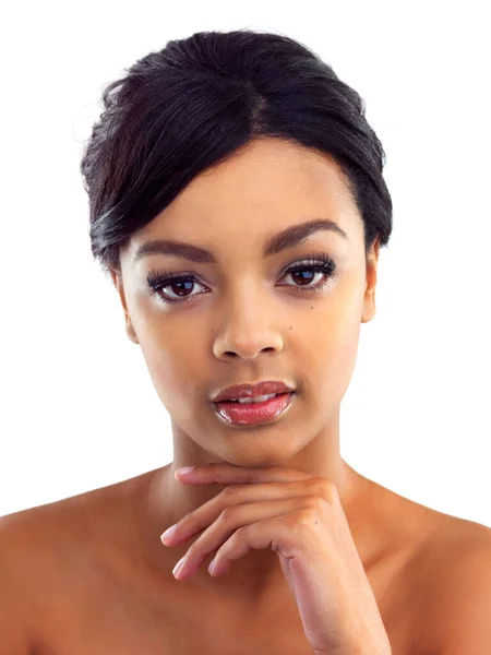 Treat Skin Care Deserves Studio Portrait Young Woman Perfect Skin — Stock Photo, Image
