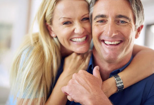 Make Laughter Part Everyday Portrait Affectionate Mature Couple Home — Stock Photo, Image