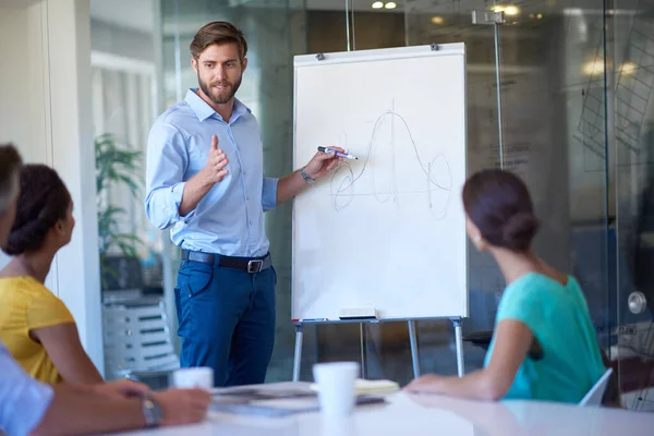 Just One More Point Handsome Young Man Giving Business Presentation — Stock Photo, Image
