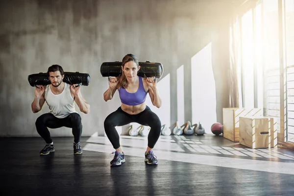 Fitness Gesundheit Und Kraft Mit Menschen Die Während Eines Trainings — Stockfoto