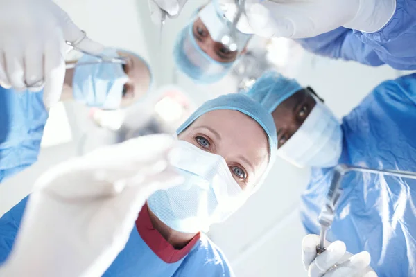 Momento Verdade Visão Dos Pacientes Cirurgiões Médicos Médicos Operando — Fotografia de Stock