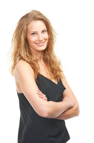 Young Confident Looking Great Studio Shot Attractive Young Woman Isolated — Stock Photo, Image