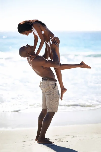 You Make Life Much Brighter African American Woman Being Lifted — Stock Photo, Image