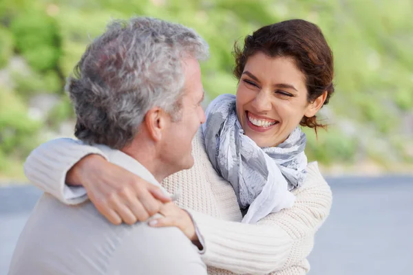 stock image Appreciating one another. A happy mature couple with their heads together affectionately