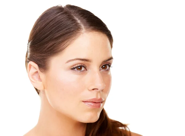 Profile Beauty Studio Shot Beautiful Young Woman Perfect Skin Isolated — Stock Photo, Image