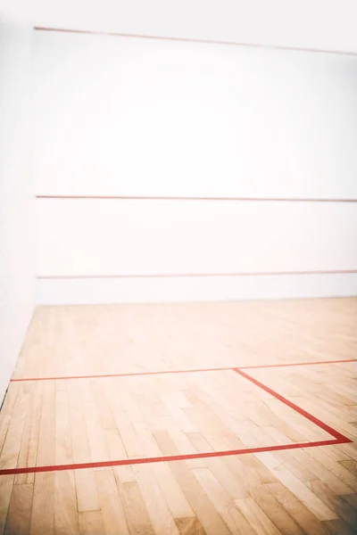 Squash Fanatikusok Szent Törékenysége Egy Üres Squash Pálya — Stock Fotó
