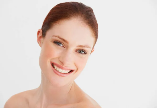 Skincare Beleza Retrato Mulher Estúdio Para Cosméticos Bem Estar Facial — Fotografia de Stock
