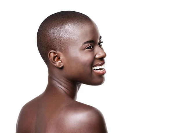 Sonrisa Podría Contar Mil Cuentos Estudio Una Hermosa Joven Africana —  Fotos de Stock