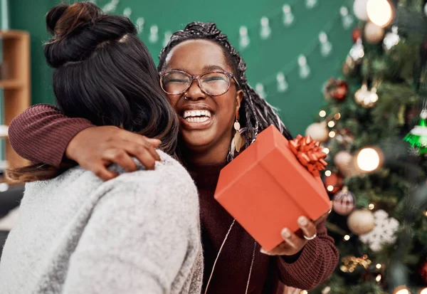 Gerçek Dostluk Sonsuza Dek Sürecek Bir Hediyedir Noel Evde Hediye — Stok fotoğraf