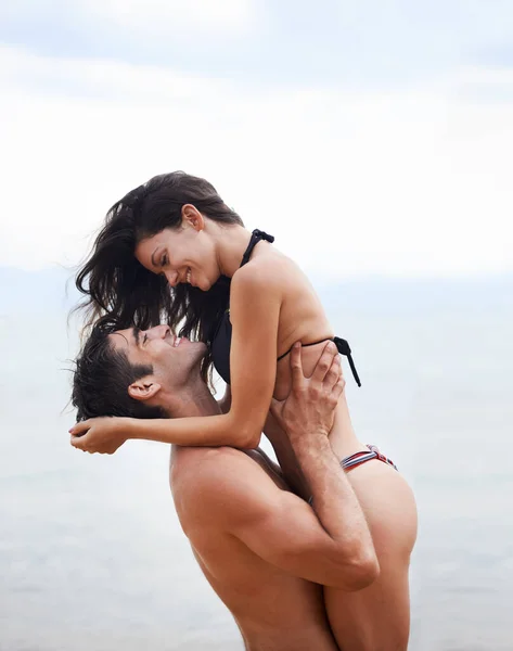 Zeit Strand Ein Liebevolles Junges Paar Strand — Stockfoto