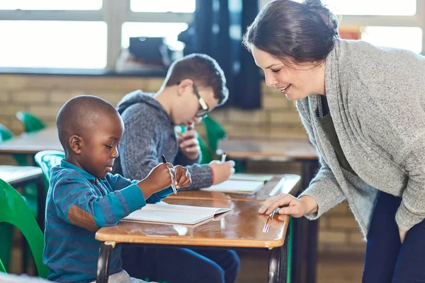 You Doing Great Job Keep Elementary School Kids Being Taught — Stock Photo, Image