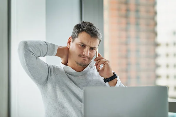 Success Can Sometimes Tricky Business Young Businessman Looking Stressed Out — Stock Photo, Image