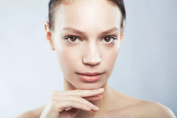 Skincare Szépség Portré Spa Elszigetelt Fehér Háttérrel Stúdióban Bőrgyógyászat Kozmetika — Stock Fotó