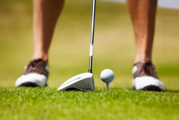 Primer Plano Pelota Atleta Club Campo Golf Concurso Desafío Competencia — Foto de Stock