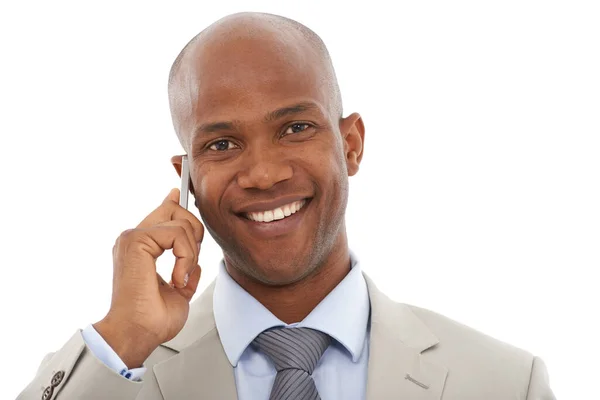 Always Call Young Africanamerican Businessman Speaking His Cellphone — Stock Photo, Image