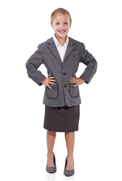 Thinking Her Next Character Full Length Young Girl Pretending She — Stock Photo, Image