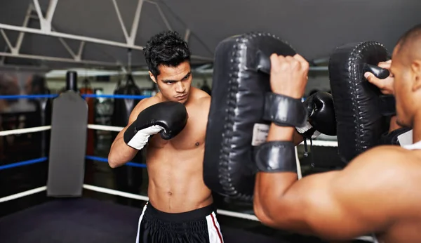 Warming Fight Handsome Young Man Warming Big Fight His Boxing — Stock Photo, Image
