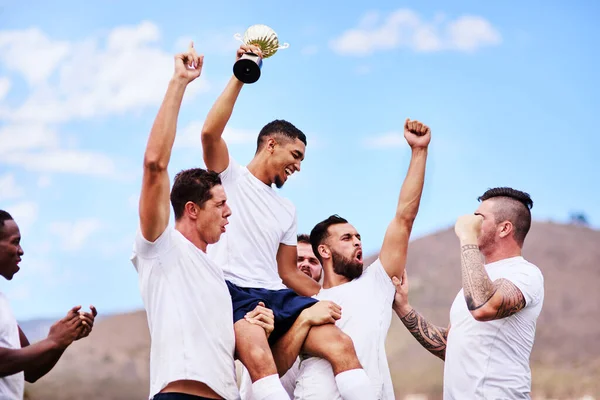 Ganar Que Pasa Cuando Das 100 Grupo Jóvenes Jugadores Rugby —  Fotos de Stock
