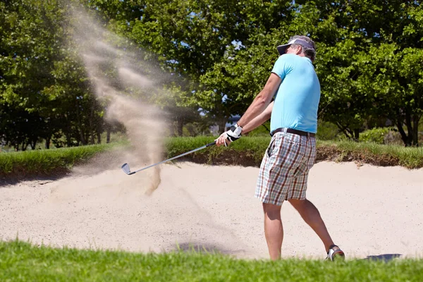 Golf Sport Homme Sur Parcours Pour Entraînement Jeu Professionnel Passe — Photo