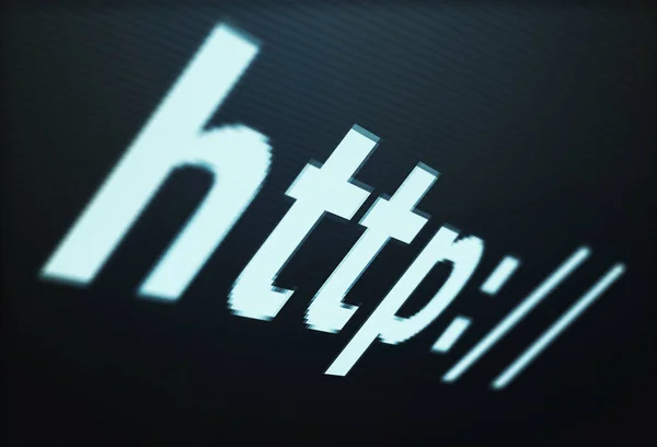 Komputer Ekran Http Wyszukiwania Zbliżenie Tworzenie Sieci Łączność Dostępem Internetu — Zdjęcie stockowe
