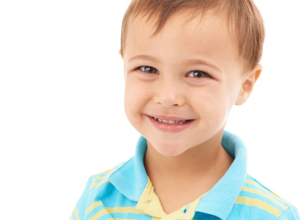 One Hundred Percent Adorable Cropped Studio Portrait Cute Young Boy — Stock Photo, Image