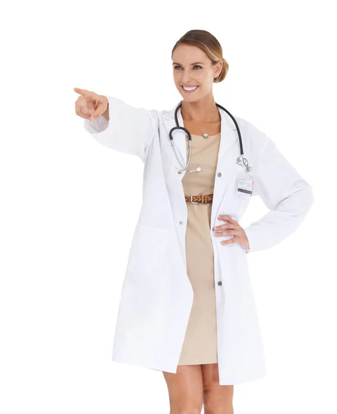Great Health Lies Ahead Attractive Medical Doctor Smiling While She — Stock Photo, Image