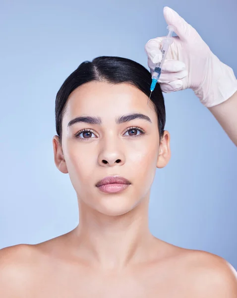 Studioporträt Einer Wunderschönen Mischlingshündin Die Botox Bekommt Hispanisches Model Bekommt — Stockfoto