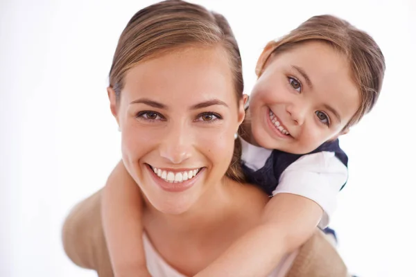 Sweet Mother Daughter Moments Portrait Young Mother Her Little Girl — Stock Photo, Image