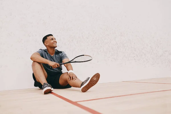 Elinizden Geleni Yaptınız Şimdi Dinlenin Squash Oynadıktan Sonra Ara Veren — Stok fotoğraf