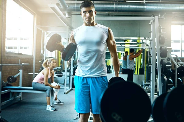 Either You You Dont Young Man Working Out Alone Gym — Stock Photo, Image
