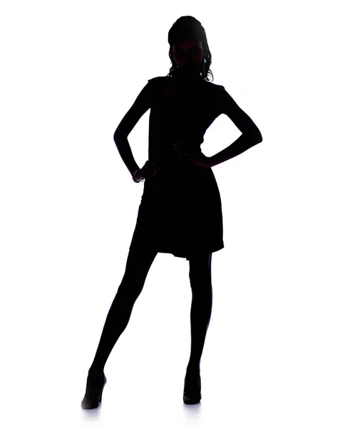 Bond Jane Bond Isolated Full Length Silhouette Sexy Young Woman — Stock Photo, Image