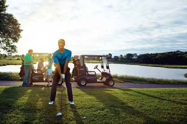 Les Amateurs Golf Font Ils Font Mieux Homme Jouant Une — Photo