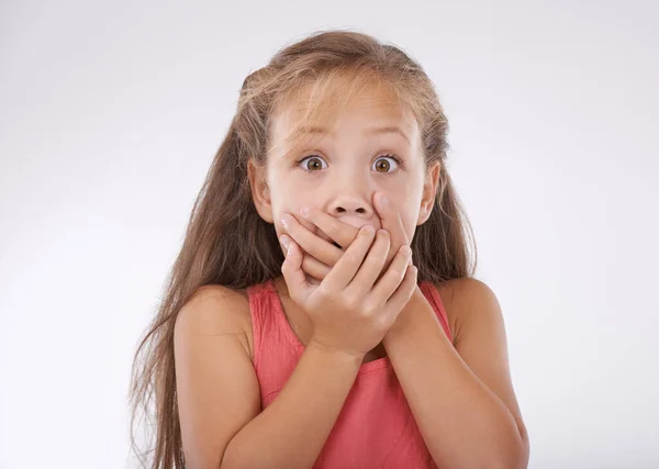 Kan Het Niet Geloven Portret Van Een Klein Meisje Dat — Stockfoto