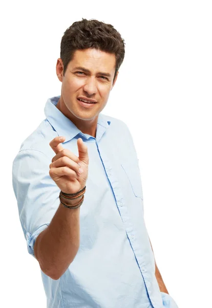 Trying Find Perfect Fit Handsome Young Man Measuring His Thumb — Stock Photo, Image