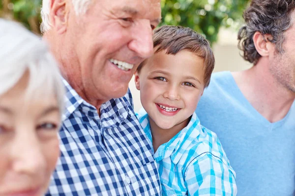 Family Best Young Boy His Grandparents — Stock Photo, Image